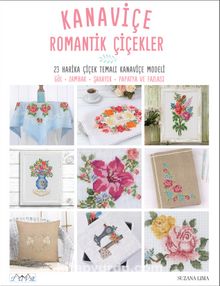 Kanaviçe Romantik Çiçekler kitap kapağı