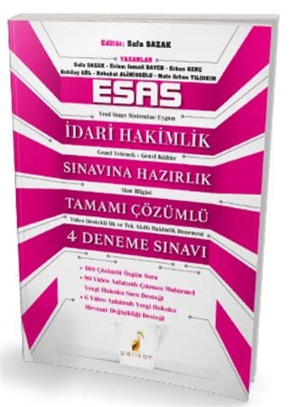Esas İdari Hakimlik Sınavına Hazırlık Tamamı Çözümlü 4 Deneme Sınavı kitap kapağı
