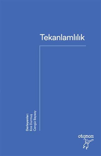 Tekanlamlılık kitap kapağı