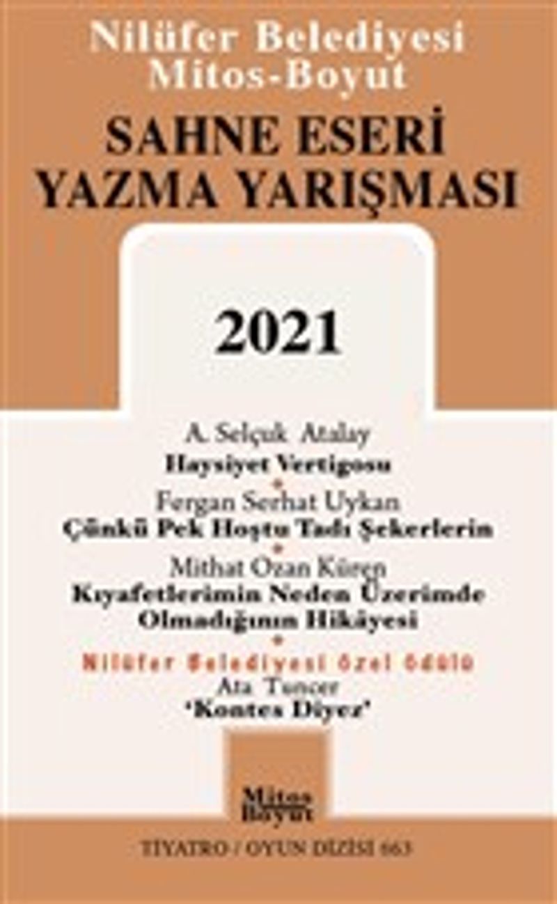 Sahne Eseri Yazma Yarışması 2021 kitap kapağı