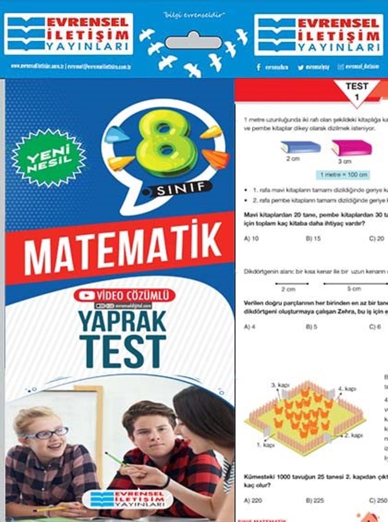 8. Sınıf Matematik Yeni Nesil Yaprak Test kitap kapağı