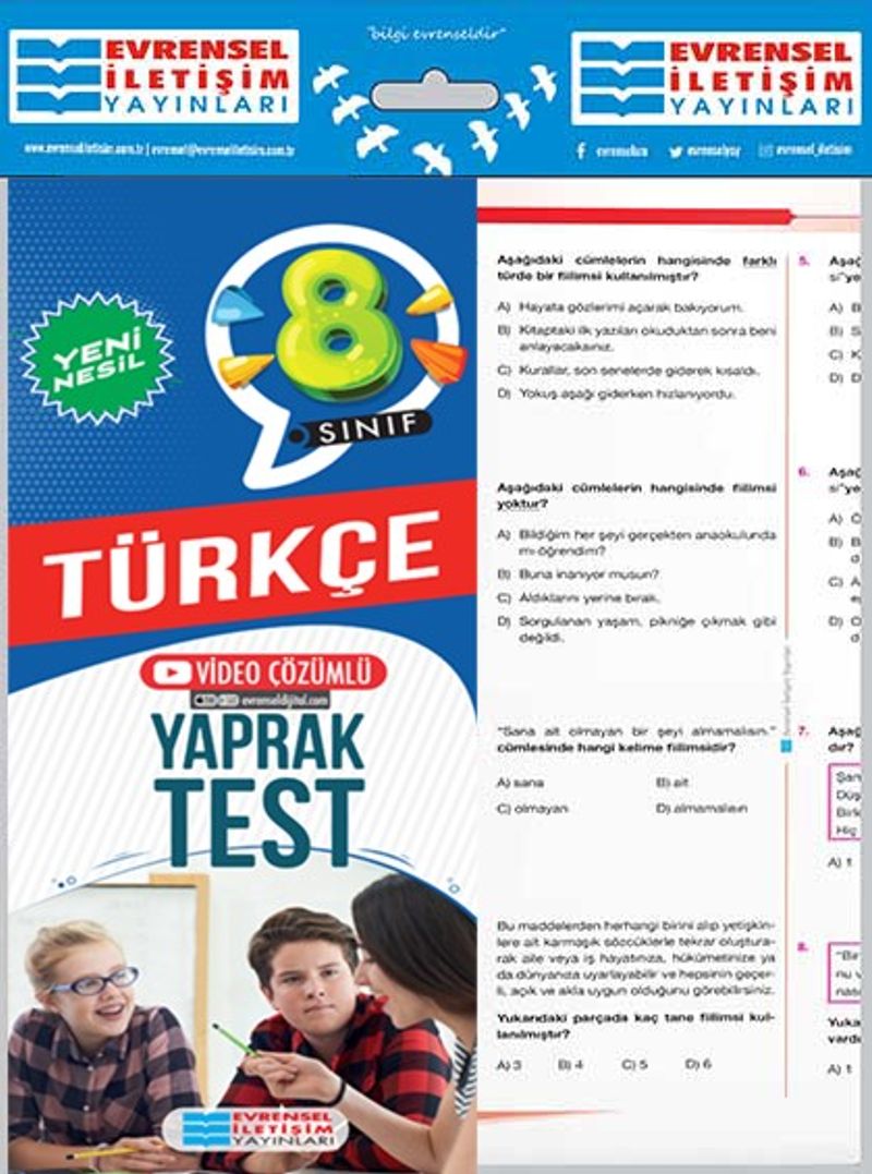 8. Sınıf Türkçe Yeni Nesil Yaprak Test kitap kapağı