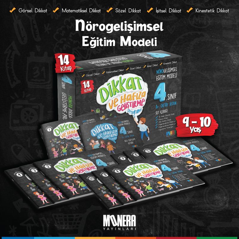 4. Sınıf Dikkat ve Hafıza Geliştirme Programı (14 Kitap) kitap kapağı