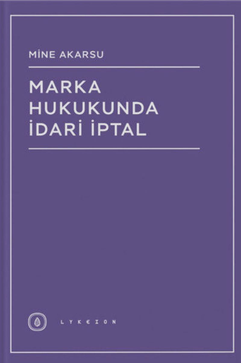 Marka Hukukunda İdari İptal kitap kapağı