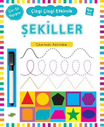Şekiller (4 Yaş+) / Çıkartmalı Çizgi Çizgi Etkinlik kitap kapağı