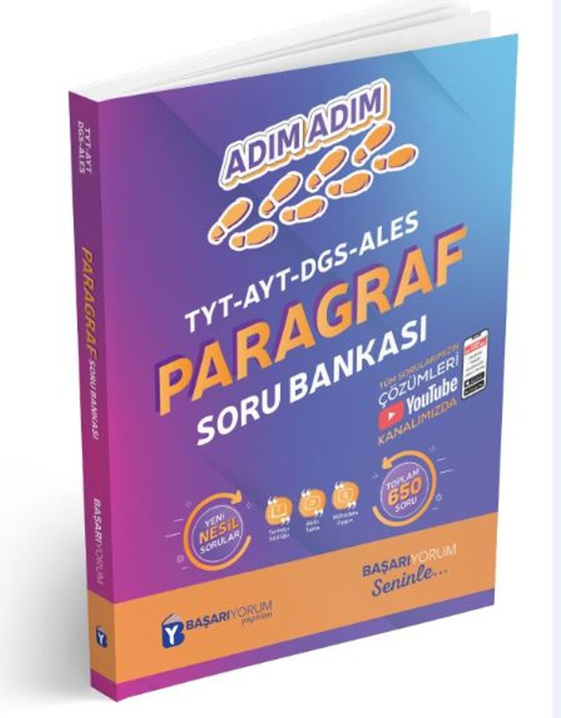 TYT-AYT-DGS-ALES Adım Adım Paragraf Soru Bankası kitap kapağı