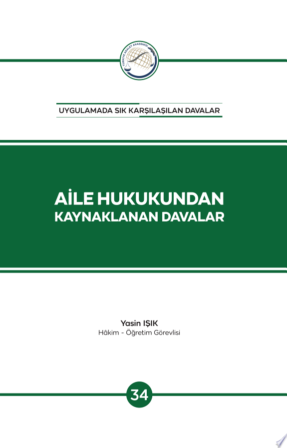 AİLE HUKUKUNDAN KAYNAKLANAN DAVALAR kitap kapağı