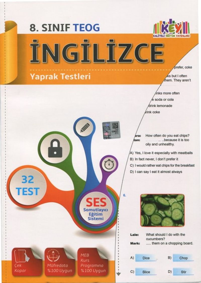 8. Sınıf İngilizce Yaprak Testleri kitap kapağı