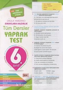6. Sınıf Tüm Dersler Yaprak Test kitap kapağı