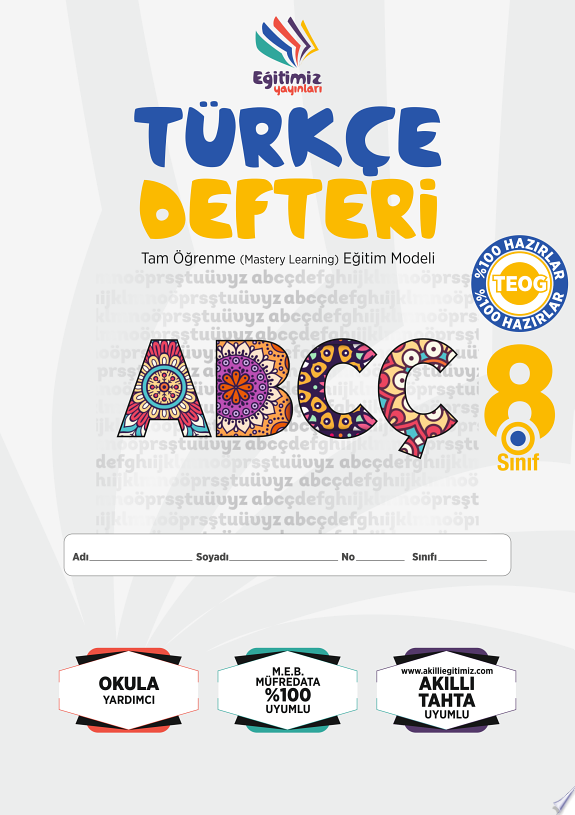 8. Sınıf Türkçe Akıllı Defter kitap kapağı