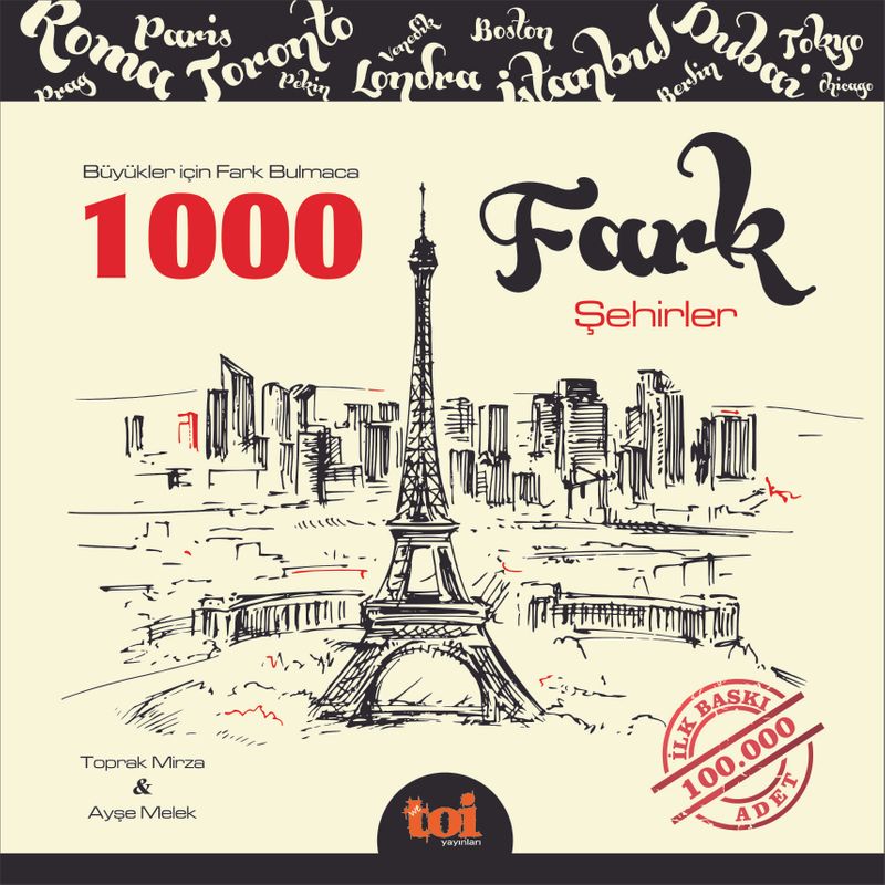 1000 Fark Bulmaca - Şehirler Büyükler İçin Fark Bulmaca kitap kapağı