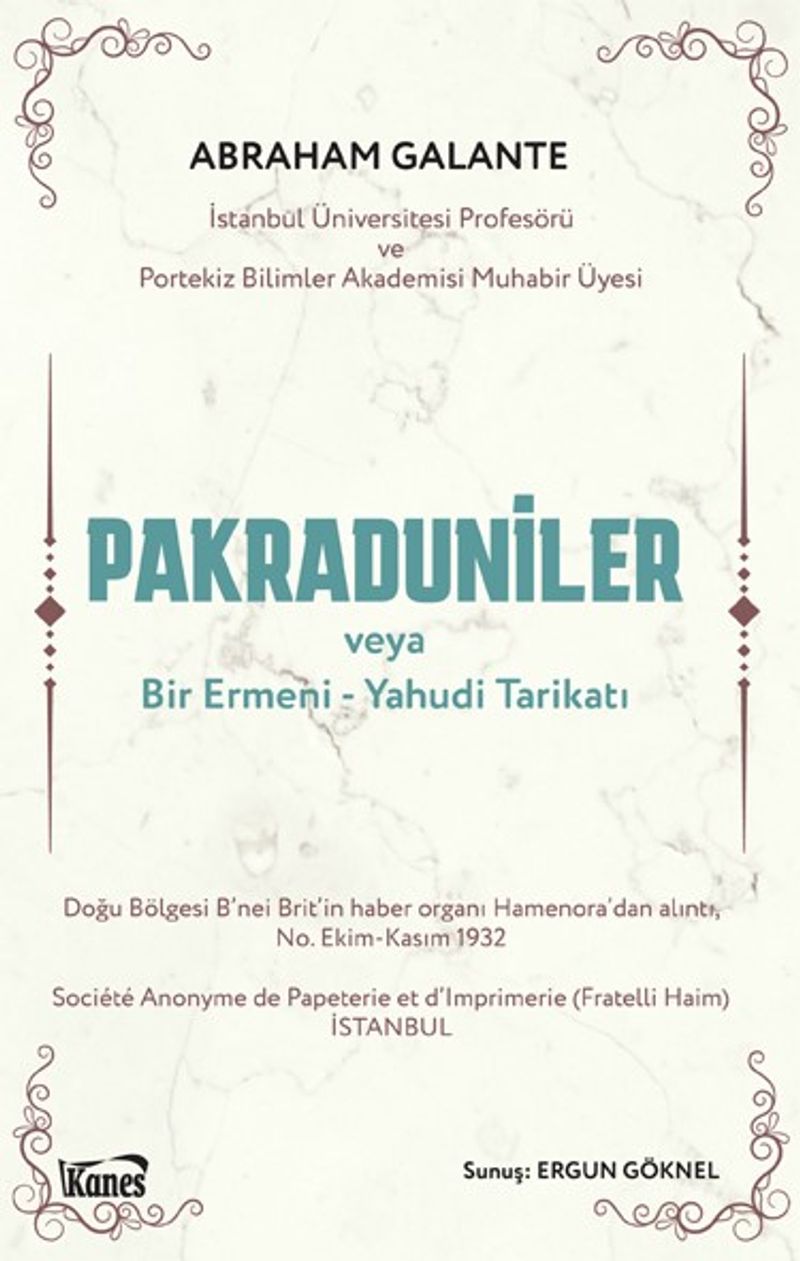 Pakraduniler veya Bir Ermeni-Yahudi Tarikatı kitap kapağı