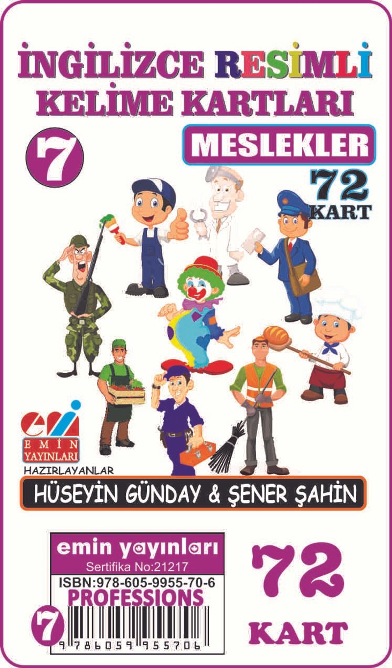 İngilizce Resimli Kelime Kartları 7 / Meslekler kitap kapağı