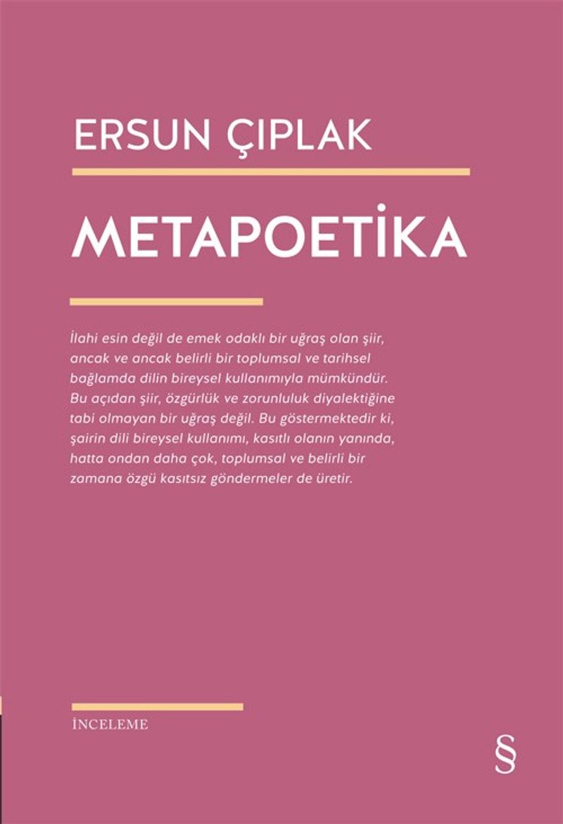 Metapoetika kitap kapağı