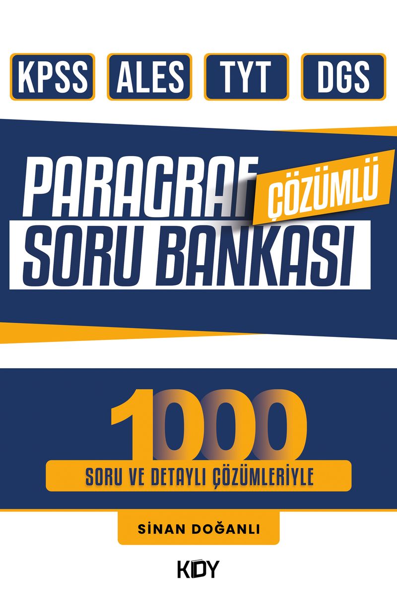 KPSS ALES TYT DGS Çözümlü Paragraf Soru Bankası kitap kapağı