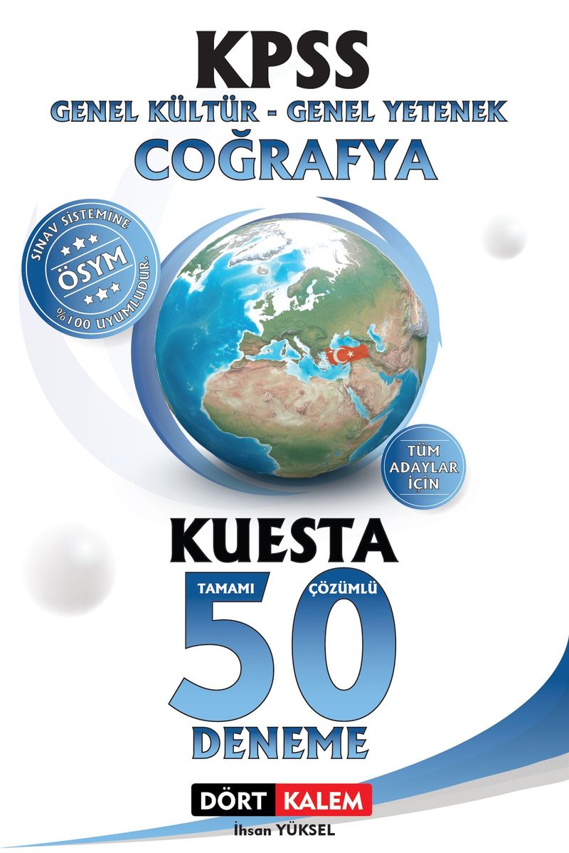 Kuesta Tamamı Çözümlü 50 KPSS Coğrafya Denemesi kitap kapağı