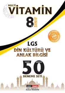 Multivitamin 8. Sınıf LGS Din Kültürü ve Ahlak Bilgisi Tamamı Çözümlü 50 Deneme Seti kitap kapağı
