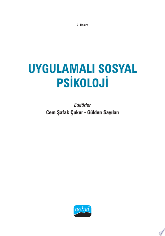 Uygulamalı Sosyal Psikoloji kitap kapağı
