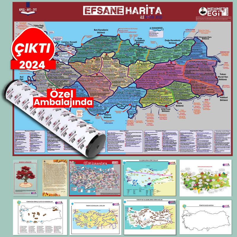 KPSS TYT AYT Efsane 10'lu Harita Seti kitap kapağı