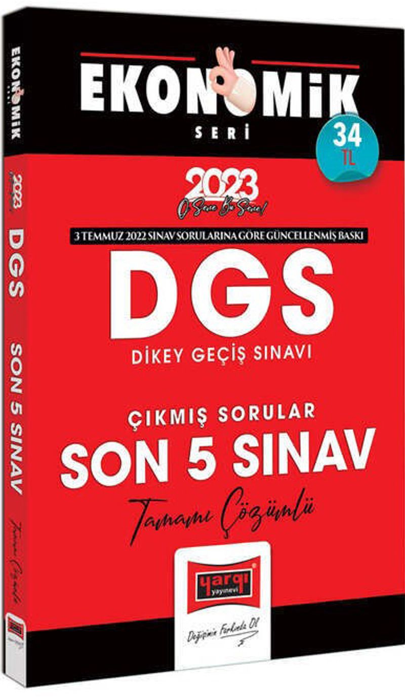 2023 DGS Ekonomik Seri Tamamı Çözümlü Son 5 Yıl Çıkmış Sınav Soruları kitap kapağı