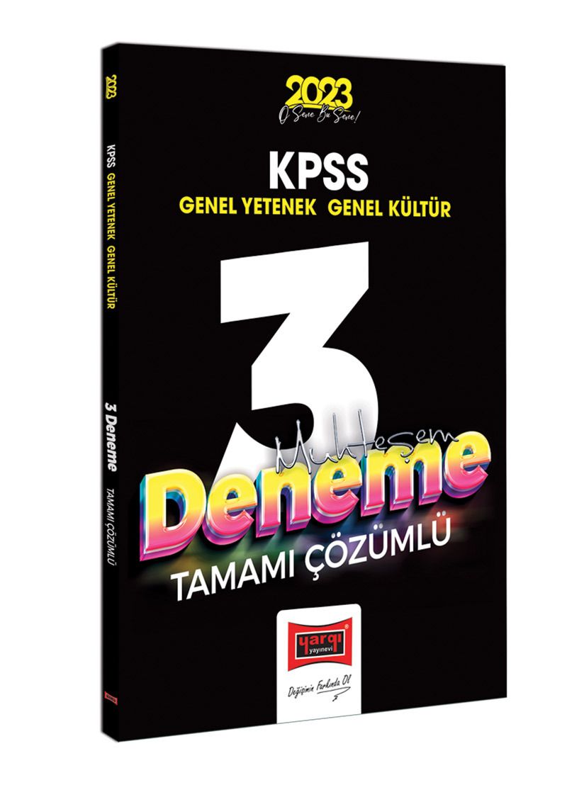 2023 KPSS Genel Kültür Genel Yetenek Tamamı Çözümlü Muhteşem 3 Deneme Sınavı kitap kapağı