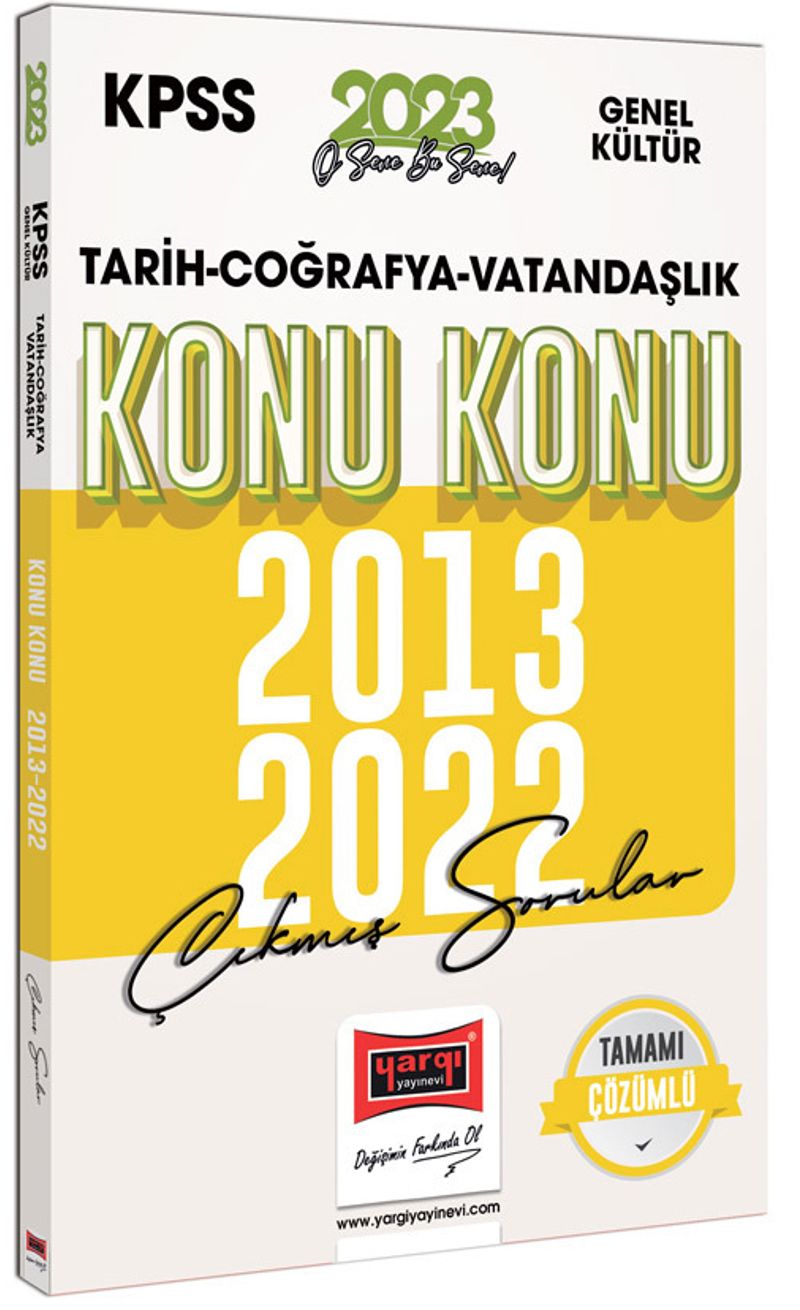 2023 KPSS Genel Kültür (Tarih-Coğrafya-Vatandaşlık) 2013-2022 Konu Konu Çıkmış Sorular ve Çözümleri kitap kapağı