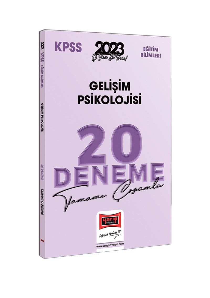 2023 KPSS Eğitim Bilimleri Gelişim Psikolojisi Tamamı Çözümlü 20 Deneme kitap kapağı