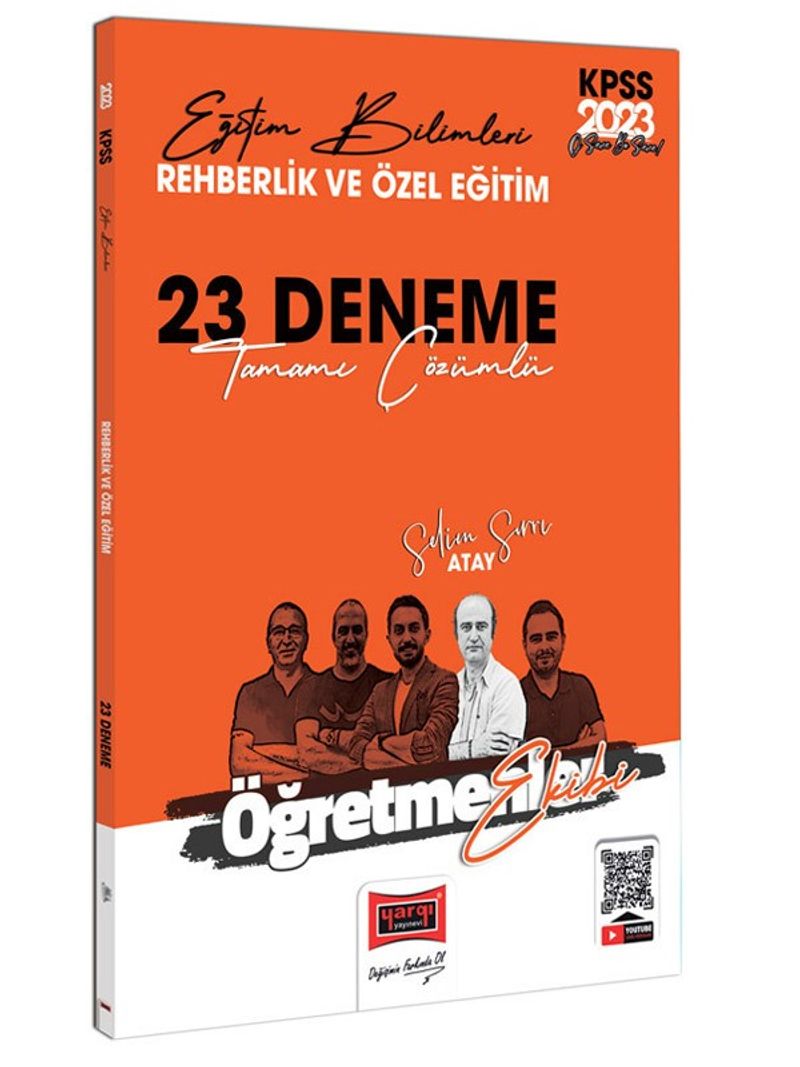 2023 KPSS Eğitim Bilimleri Öğretmenler Ekibi Rehberlik ve Özel Eğitim Tamamı Çözümlü 23 Deneme Sınavı kitap kapağı