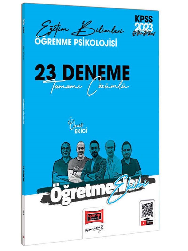 2023 KPSS Eğitim Bilimleri Öğretmenler Ekibi Öğrenme Psikolojisi Tamamı Çözümlü 23 Deneme Sınavı kitap kapağı