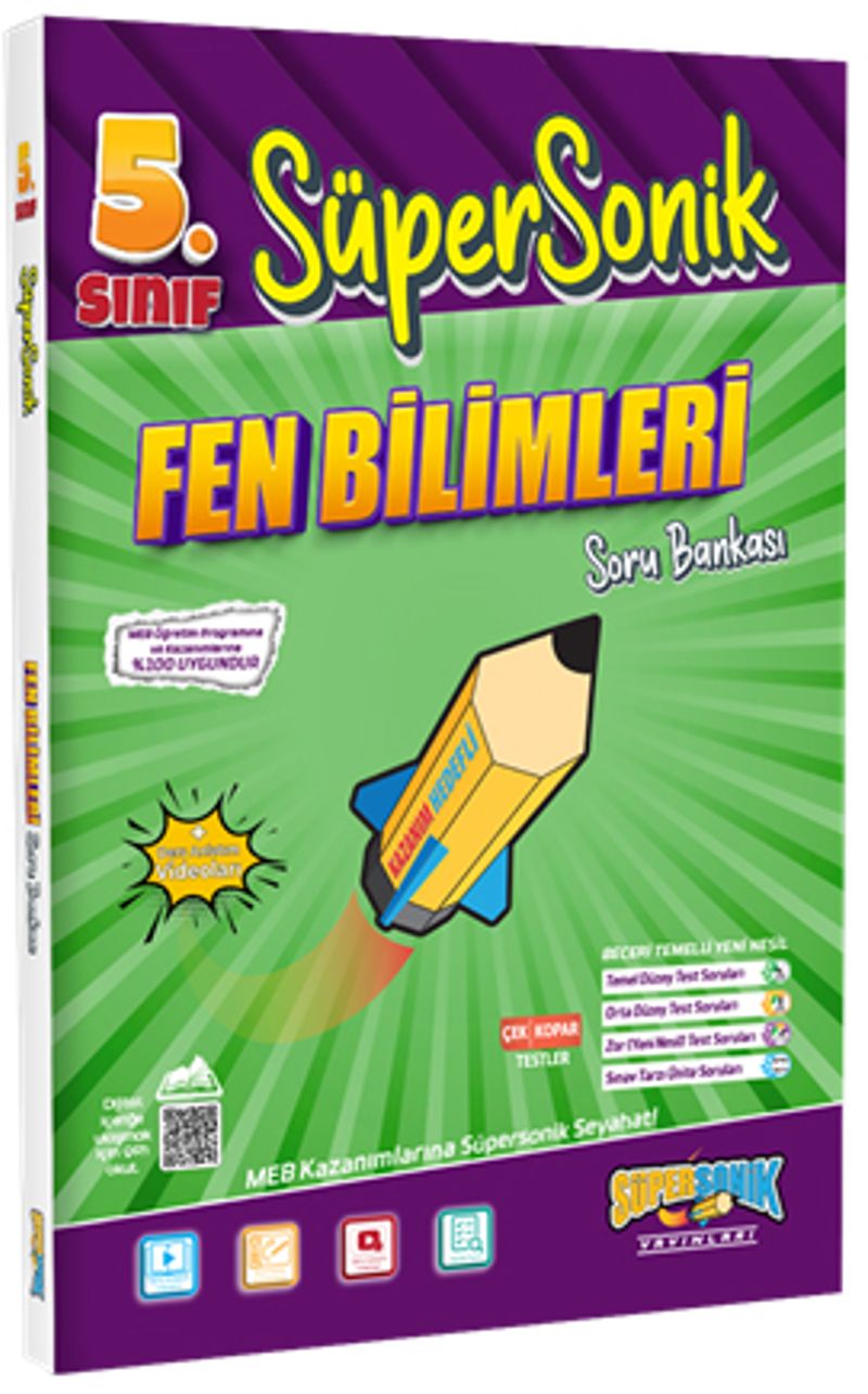 5. Sınıf Süpersonik Fen Bilimleri Soru Bankası kitap kapağı