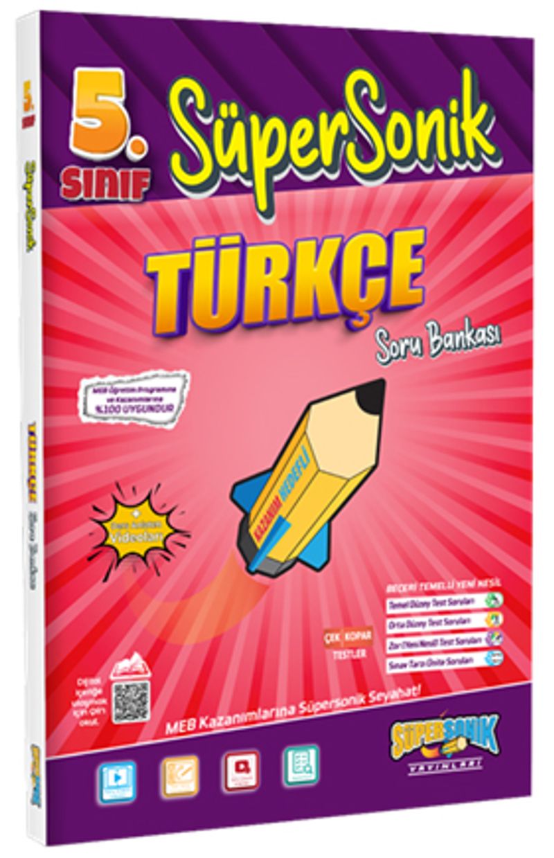 5. Sınıf Süpersonik Türkçe Soru Bankası kitap kapağı