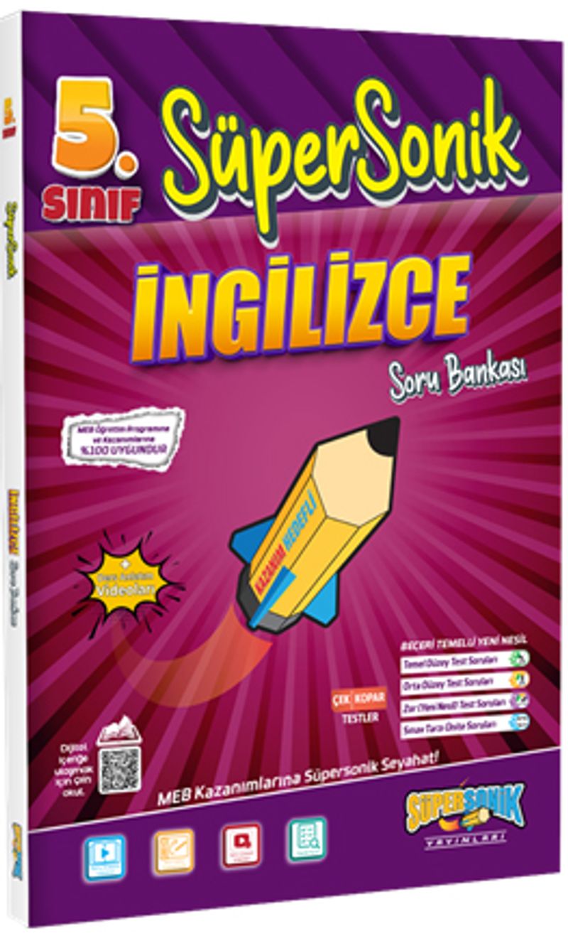 5. Sınıf Süpersonik İngilizce Soru Bankası kitap kapağı