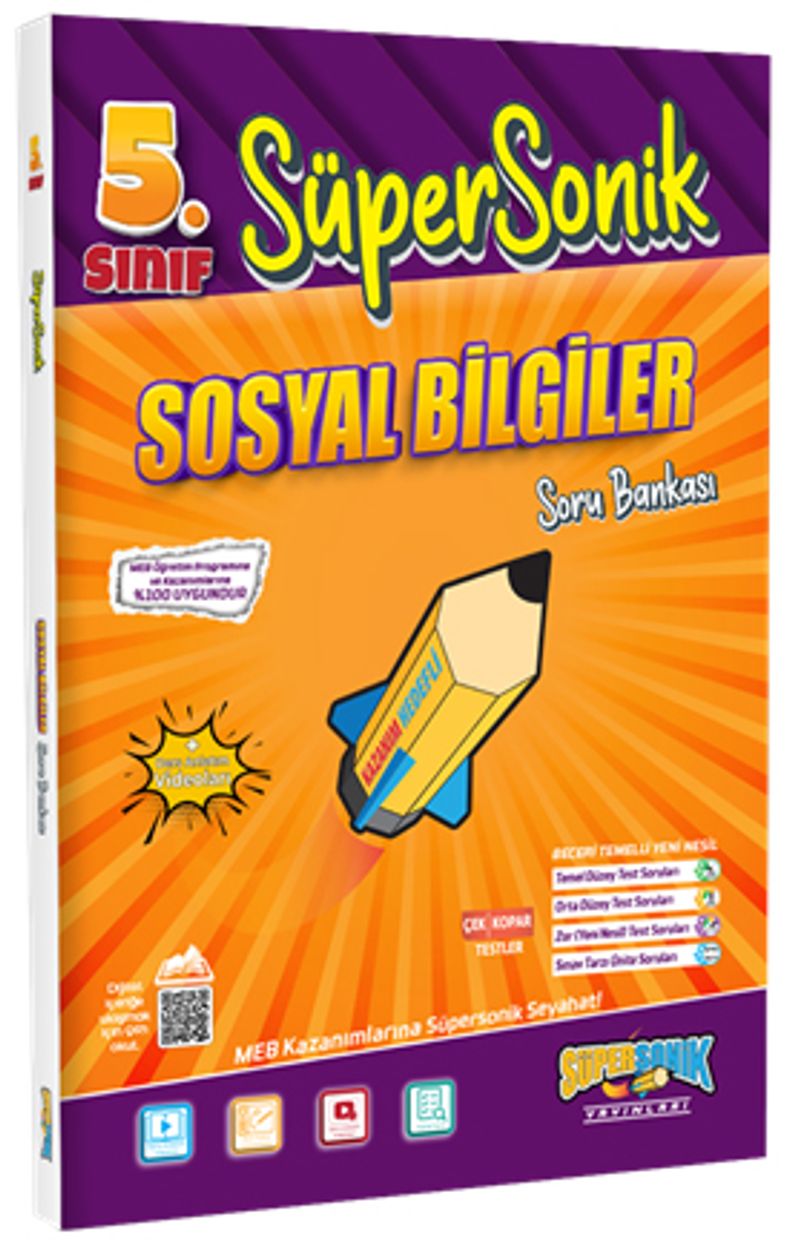5. Sınıf Süpersonik Sosyal Bilgiler Soru Bankası kitap kapağı