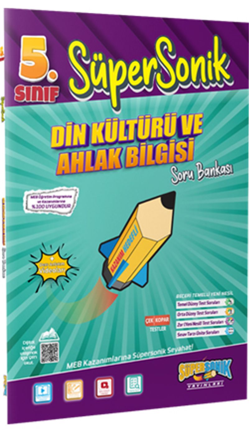 5. Sınıf Süpersonik Din Kültürü ve Ahlak Bilgisi Soru Bankası kitap kapağı