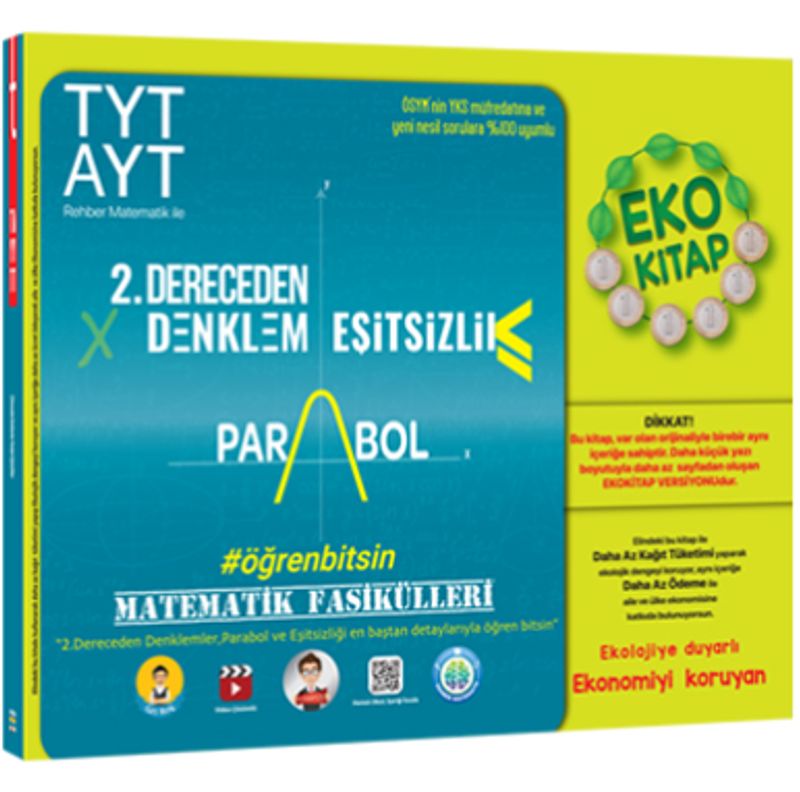 TYT-AYT Matematik Fasikülleri- İkinci Dereceden Denklemler-Parabol-Eşitsizlikler Eko kitap kapağı
