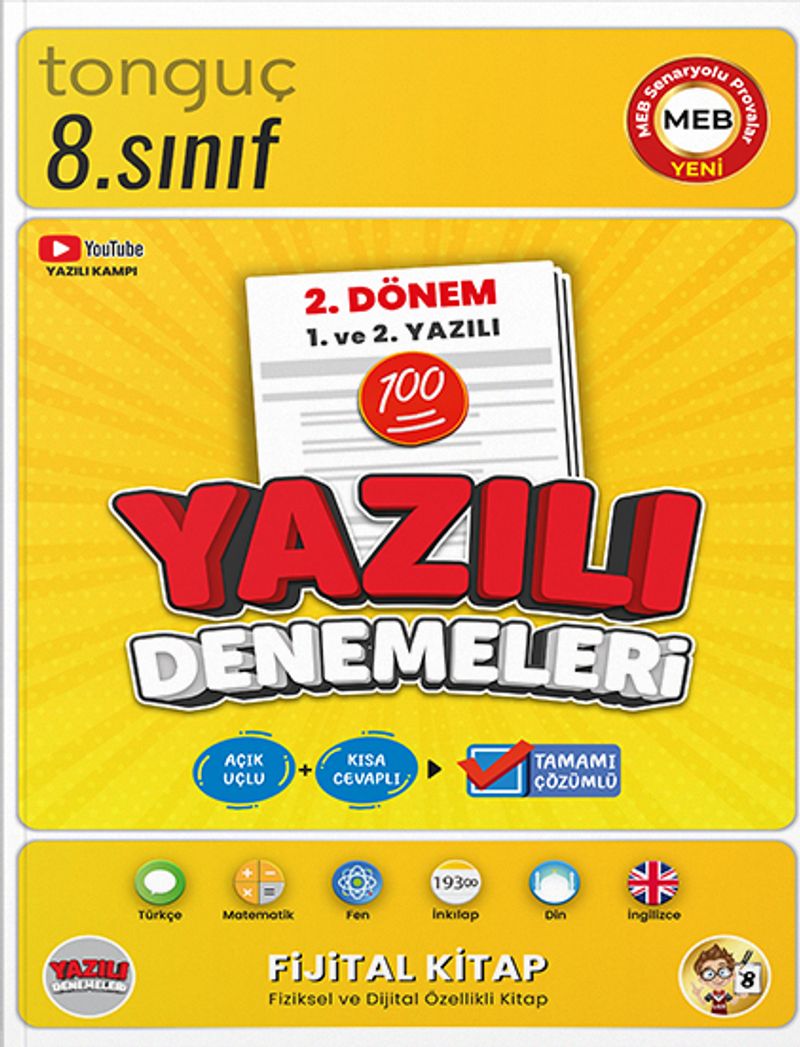 8. Sınıf Yazılı Denemeleri 2. Dönem 1 ve 2. Yazılı kitap kapağı