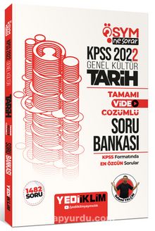 2022 KPSS Genel Kültür Ösym Ne Sorar Tarih Tamamı Video Çözümlü Soru Bankası kitap kapağı