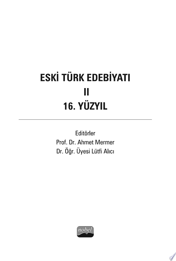 Eski Türk Edebiyatı II (16. Yüzyıl) kitap kapağı