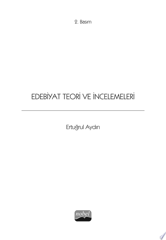 Edebiyat Teori ve İncelemeleri kitap kapağı
