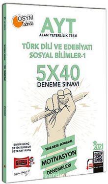2021 AYT Türk Dili Ve Edebiyatı Sosyal Bilimler 1 5x40 Motivasyon Deneme Sınavı kitap kapağı