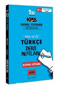 2022 KPSS Genel Yetenek Kısa ve Öz Türkçe Ders Notları Konu Kitabı kitap kapağı