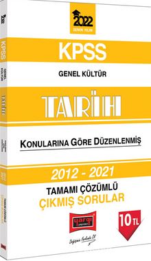 2022 KPSS Genel Kültür Tarih Konularına Göre Düzenlenmiş Tamamı Çözümlü Çıkmış Sorular kitap kapağı
