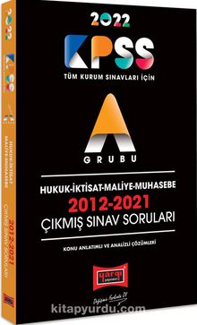 2022 KPSS A Grubu Hukuk İktisat Maliye Muhasebe 2012-2021 Çıkmış Sınav Soruları kitap kapağı