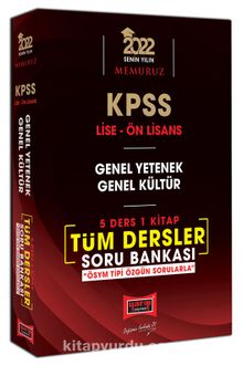 2022 KPSS Lise Ön Lisans GY GK 5 Ders 1 Kitap Tüm Dersler Soru Bankası kitap kapağı