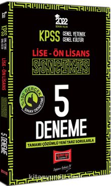 2022 KPSS GY GK Lise Ön Lisans Son Çıkış Tamamı Çözümlü 5 Deneme kitap kapağı