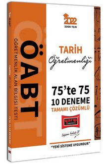 2022 ÖABT Tarih Öğretmenliği 75te 75 Tamamı Çözümlü 10 Deneme kitap kapağı