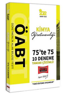 2022 ÖABT Kimya Öğretmenliği 75te 75 Tamamı Çözümlü 10 Deneme kitap kapağı