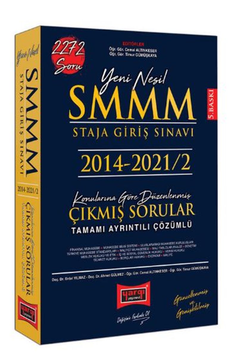 2022 SMMM Staja Giriş Sınavı Tamamı Ayrıntılı Çözümlü Konularına Göre Düzenlenmiş Çıkmış Sorular kitap kapağı