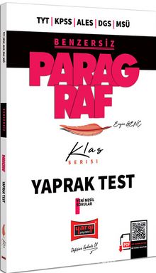 TYT KPSS ALES DGS MSÜ Benzersiz Paragraf Klas Serisi Tamamı Çözümlü Yaprak Test kitap kapağı