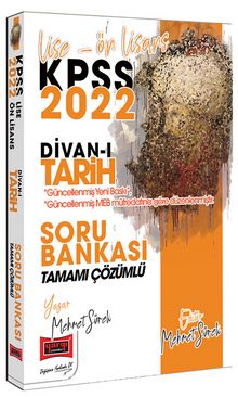 2022 KPSS Lise Ön Lisans Divanı Tarih Tamamı Çözümlü Soru Bankası kitap kapağı